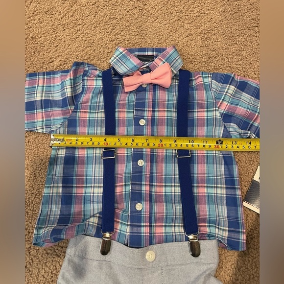 Kids 3T IZOD 4-piece set (top, bow tie, short, suspender) - Picture 4 of 8